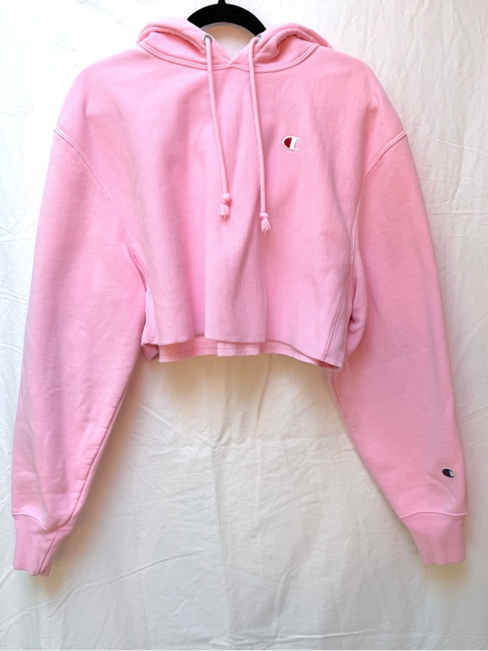 CHAMPION Pink Cropped Hoodie